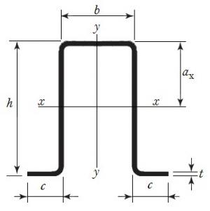 Cold formed top hat section Technical Drawing